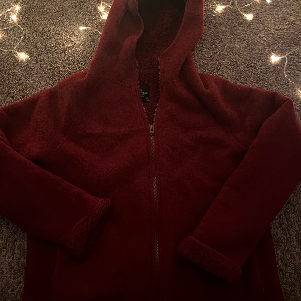 Faded Glory Red Puffer Jacket Luxurious Plush Design